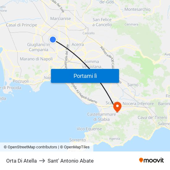 Orta Di Atella to Sant' Antonio Abate map