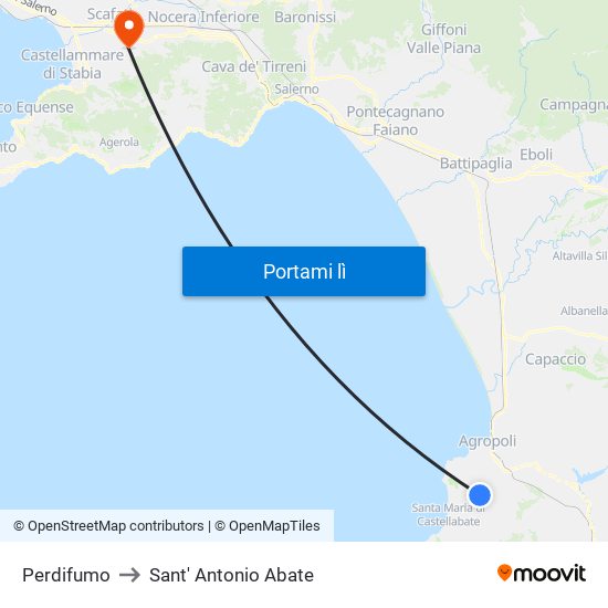 Perdifumo to Sant' Antonio Abate map