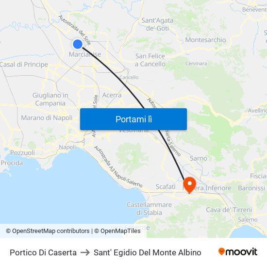 Portico Di Caserta to Sant' Egidio Del Monte Albino map