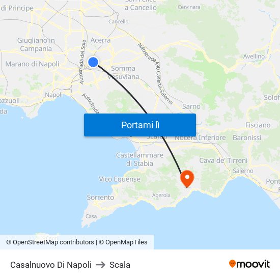Casalnuovo Di Napoli to Scala map