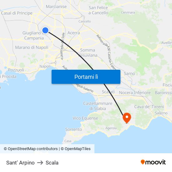 Sant' Arpino to Scala map