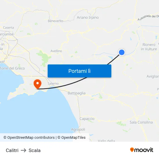 Calitri to Scala map