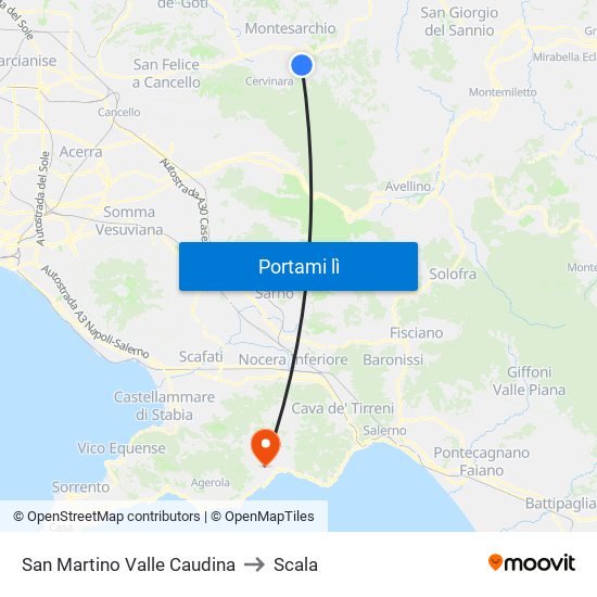 San Martino Valle Caudina to Scala map