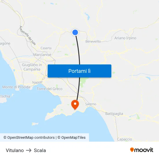Vitulano to Scala map