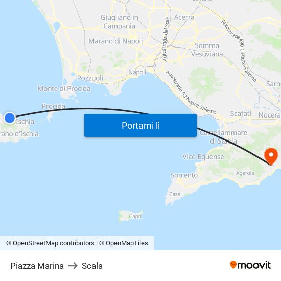 Piazza Marina to Scala map