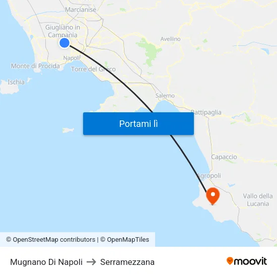 Mugnano Di Napoli to Serramezzana map