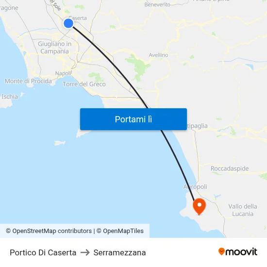 Portico Di Caserta to Serramezzana map
