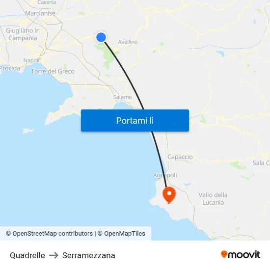 Quadrelle to Serramezzana map