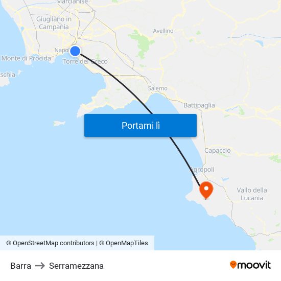 Barra to Serramezzana map