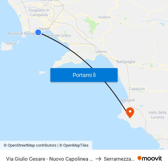 Via Giulio Cesare - Nuovo Capolinea Ctp to Serramezzana map