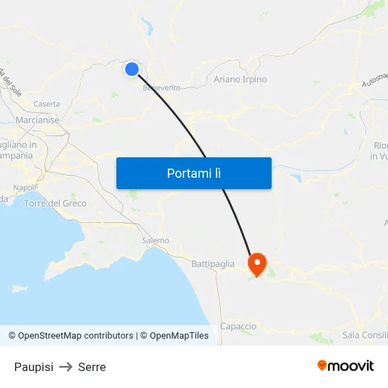 Paupisi to Serre map