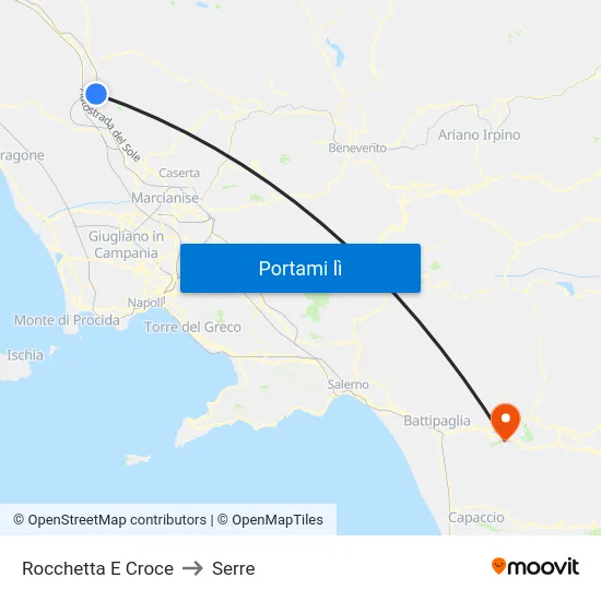 Rocchetta E Croce to Serre map