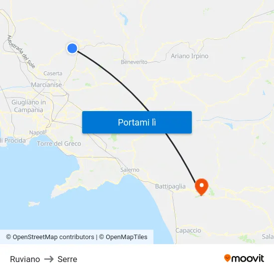 Ruviano to Serre map