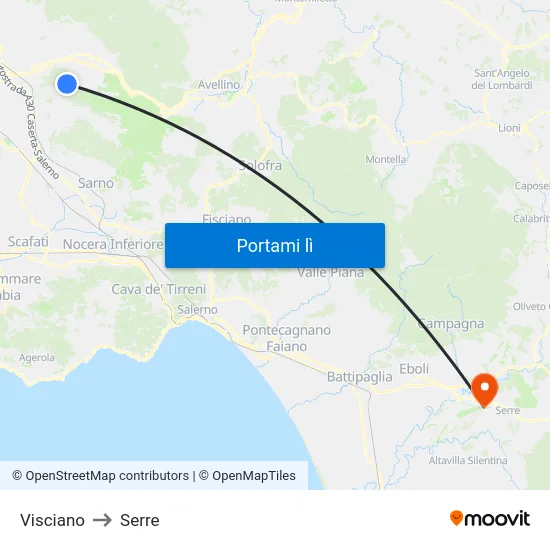 Visciano to Serre map