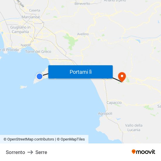 Sorrento to Serre map