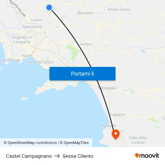 Castel Campagnano to Sessa Cilento map