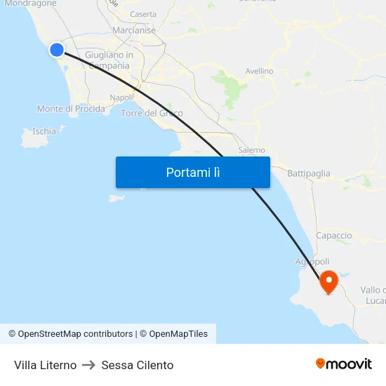 Villa Literno to Sessa Cilento map