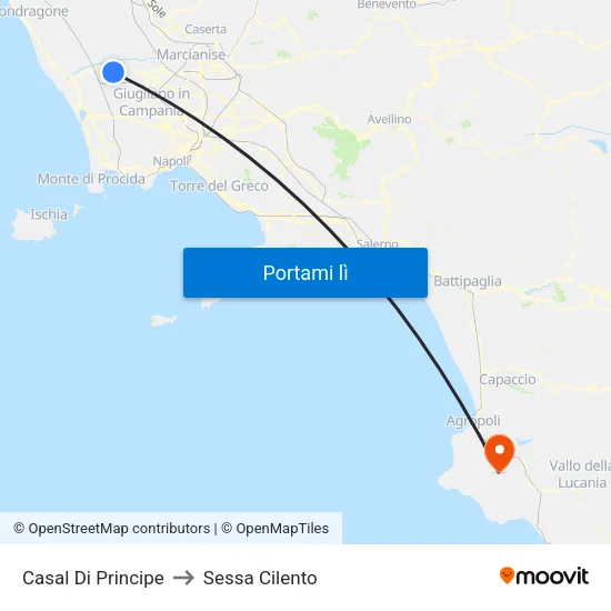 Casal Di Principe to Sessa Cilento map