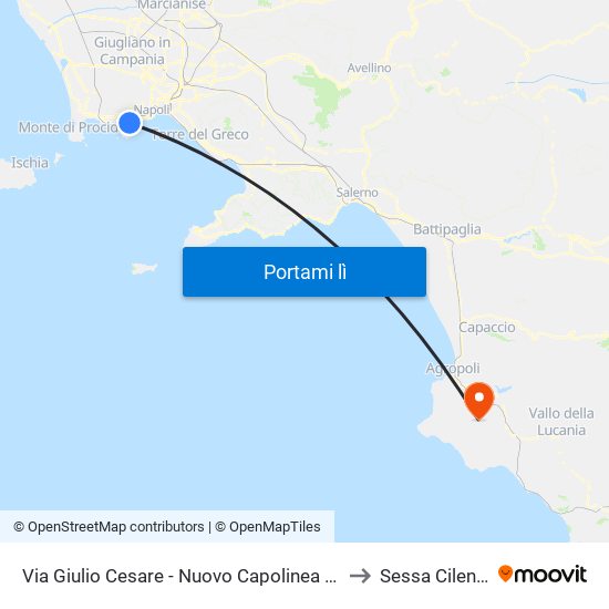 Via Giulio Cesare - Nuovo Capolinea Ctp to Sessa Cilento map