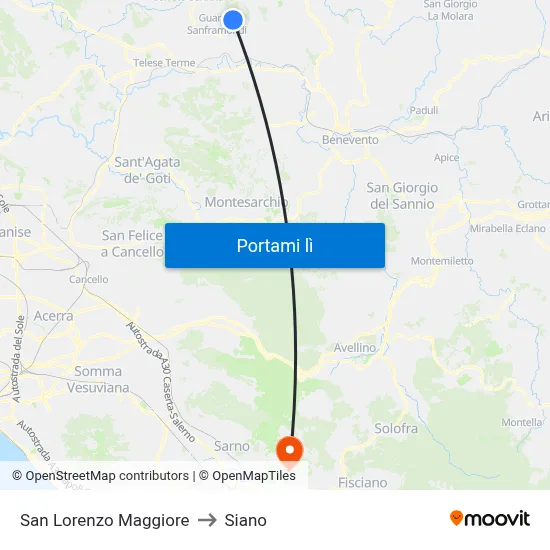 San Lorenzo Maggiore to Siano map