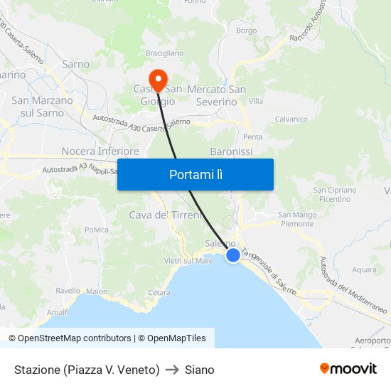 Stazione (Piazza V. Veneto) to Siano map