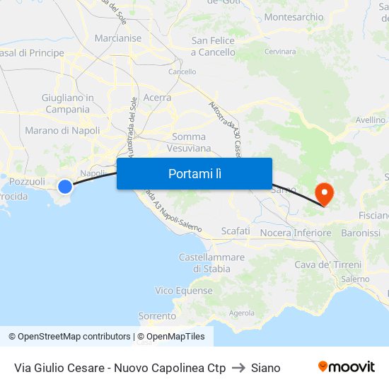 Via Giulio Cesare - Nuovo Capolinea Ctp to Siano map