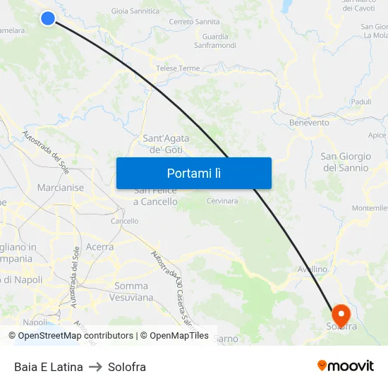 Baia E Latina to Solofra map