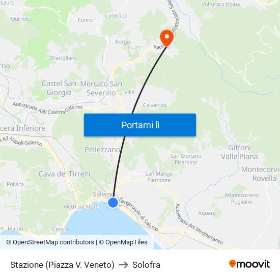 Stazione (Piazza V. Veneto) to Solofra map