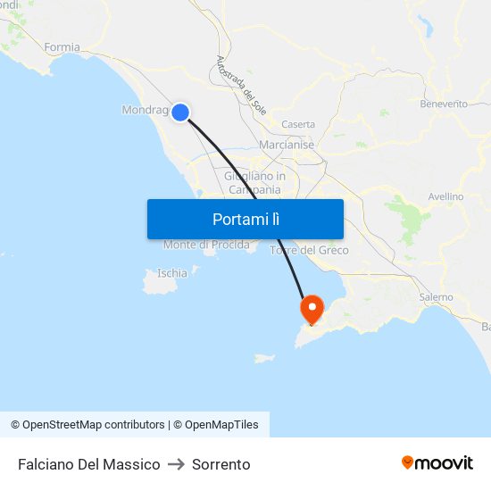 Falciano Del Massico to Sorrento map