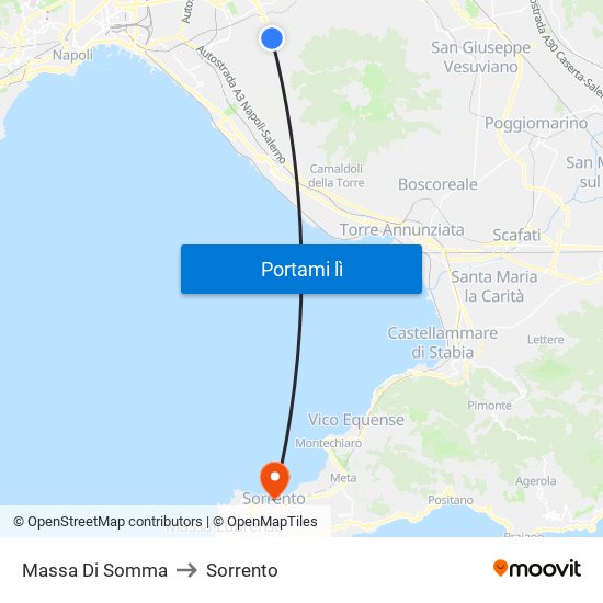 Massa Di Somma to Sorrento map