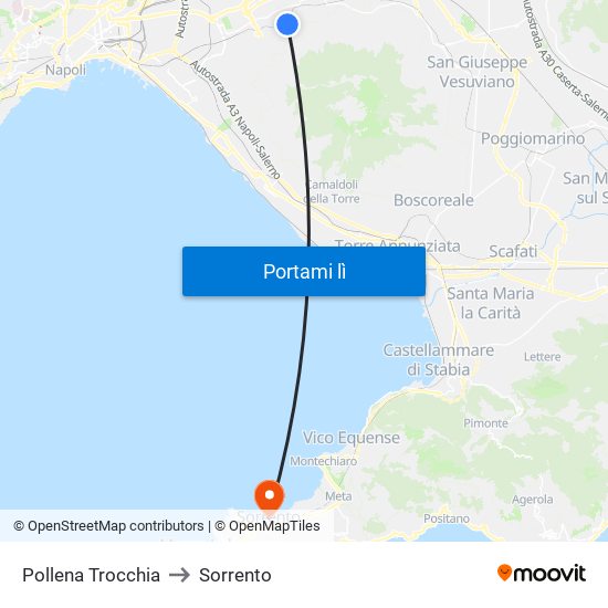 Pollena Trocchia to Sorrento map