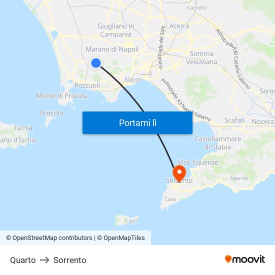 Quarto to Sorrento map