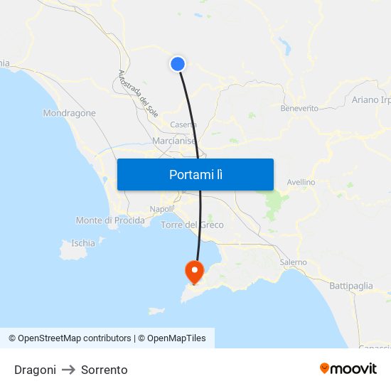 Dragoni to Sorrento map