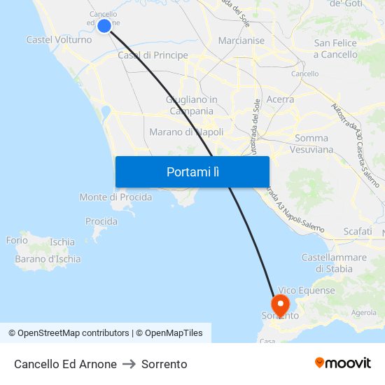 Cancello Ed Arnone to Sorrento map