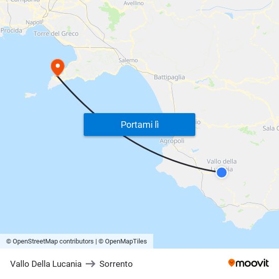 Vallo Della Lucania to Sorrento map