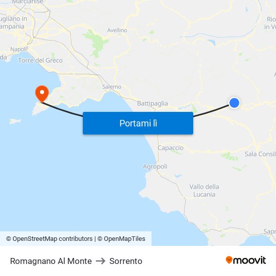 Romagnano Al Monte to Sorrento map