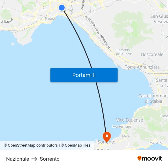 Nazionale to Sorrento map