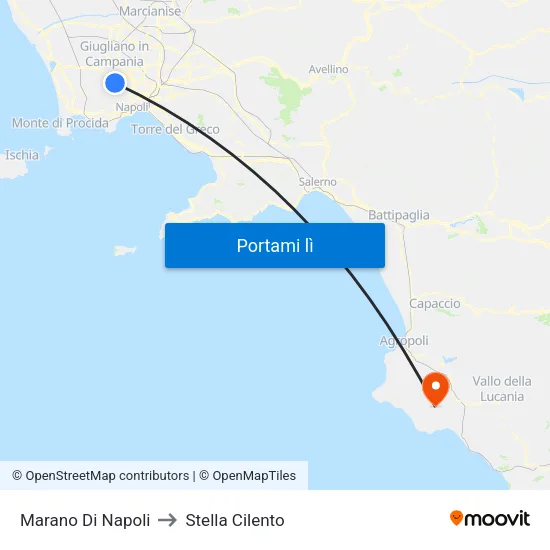 Marano Di Napoli to Stella Cilento map