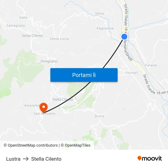 Lustra to Stella Cilento map