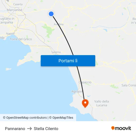 Pannarano to Stella Cilento map