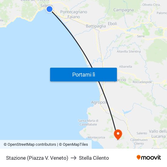 Stazione (Piazza V. Veneto) to Stella Cilento map