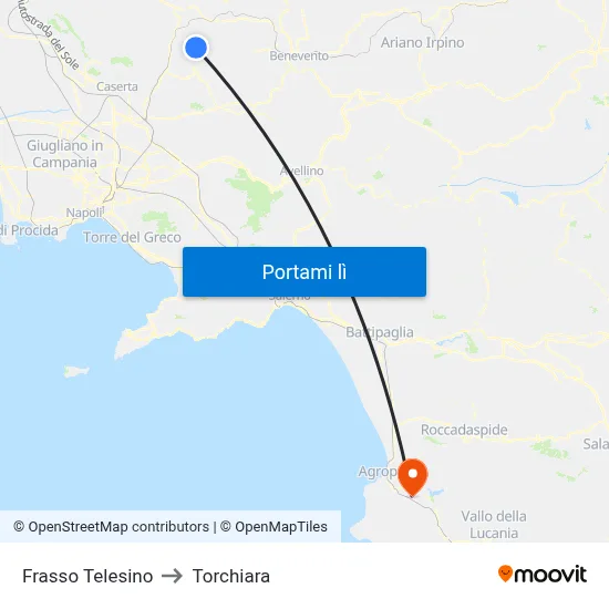 Frasso Telesino to Torchiara map