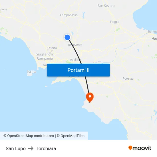 San Lupo to Torchiara map