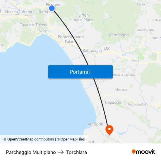 Parcheggio Multipiano to Torchiara map