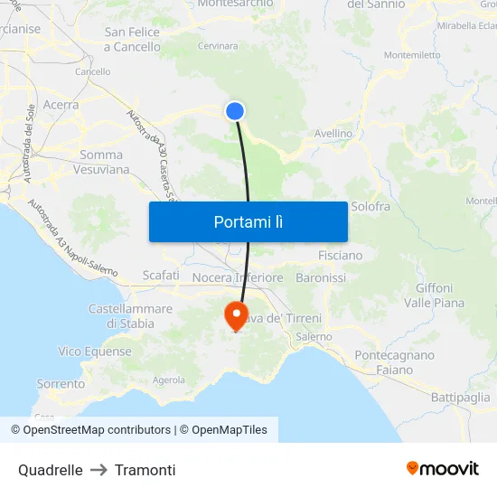 Quadrelle to Tramonti map