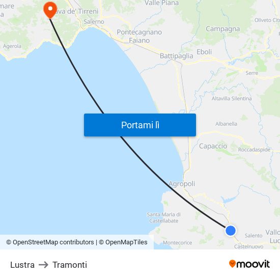 Lustra to Tramonti map