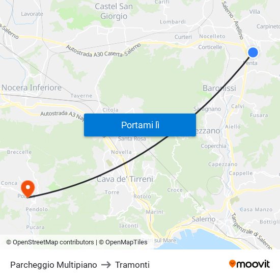 Parcheggio Multipiano to Tramonti map