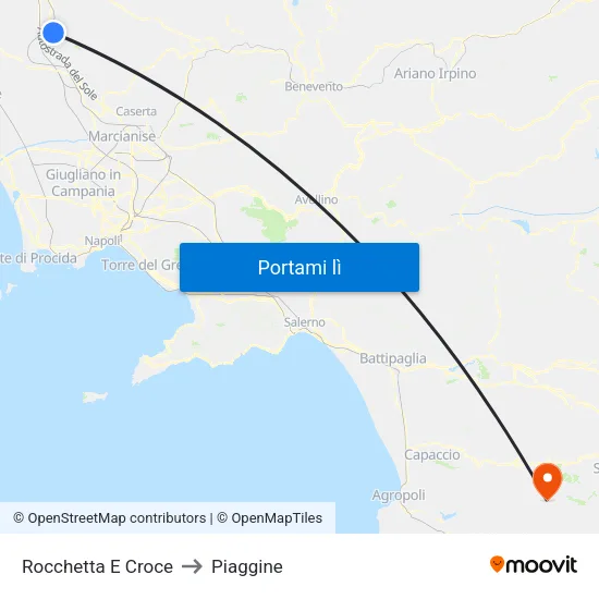 Rocchetta E Croce to Piaggine map