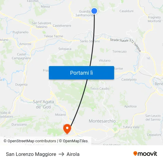 San Lorenzo Maggiore to Airola map