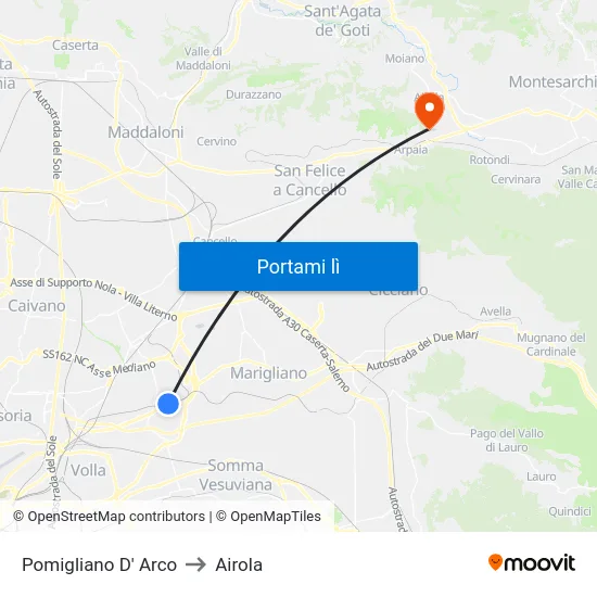 Pomigliano D' Arco to Airola map